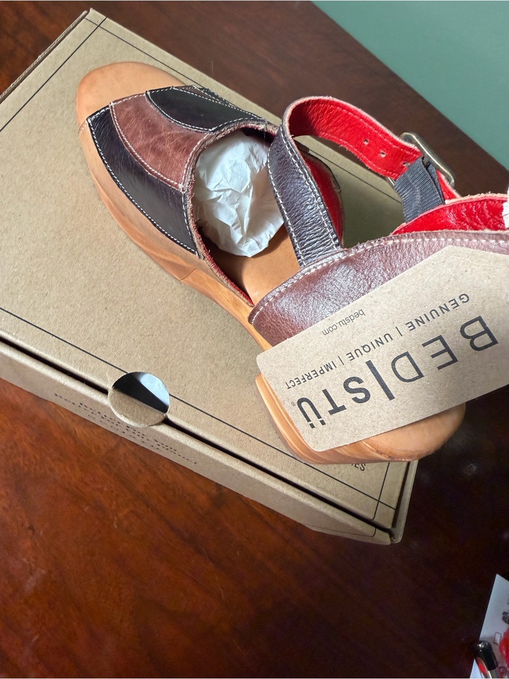 Bed Stu Jetsetter Cold Brew Rustic Platform Heels Sz 8.5 NWT - Picture 7 of 16